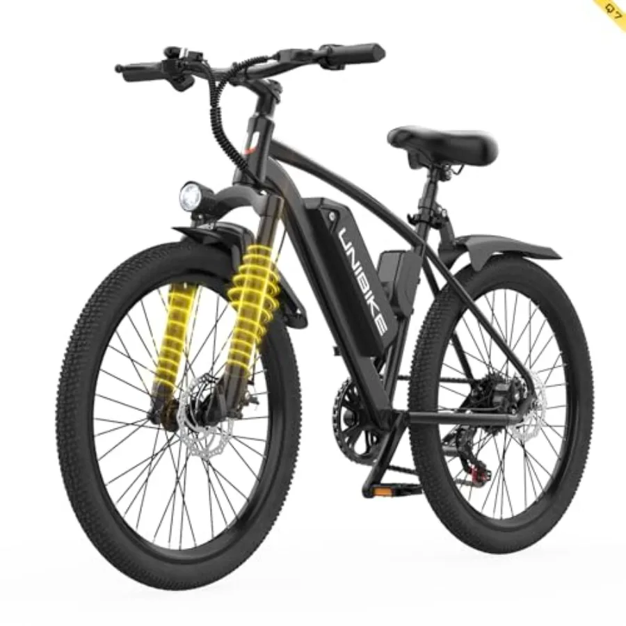 

Mountain ebike for adults aluminum frame black 748W peak motor with 22 MPH speed and 45-mile range