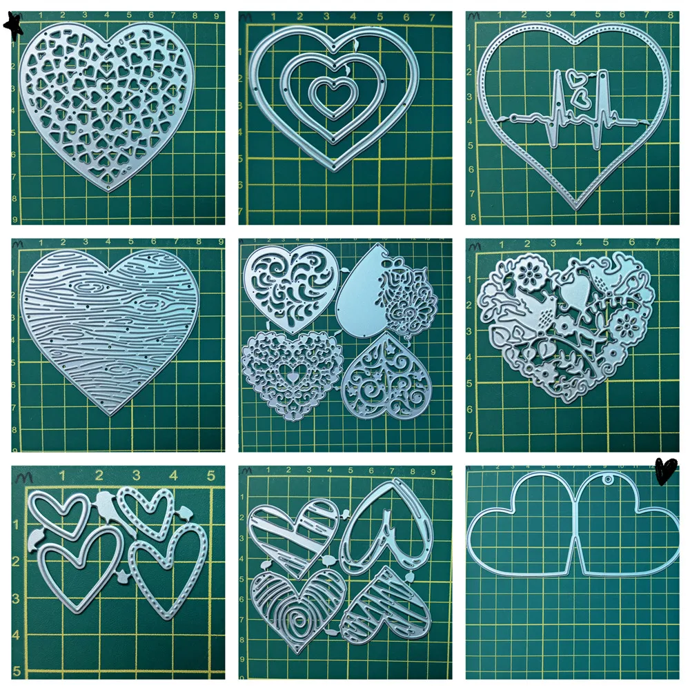 (12 Styles) Heart Courtship Metal Cutting Dies DIY Scrapbooking Paper Photo Album Crafts Mould Cards Punch Stencils