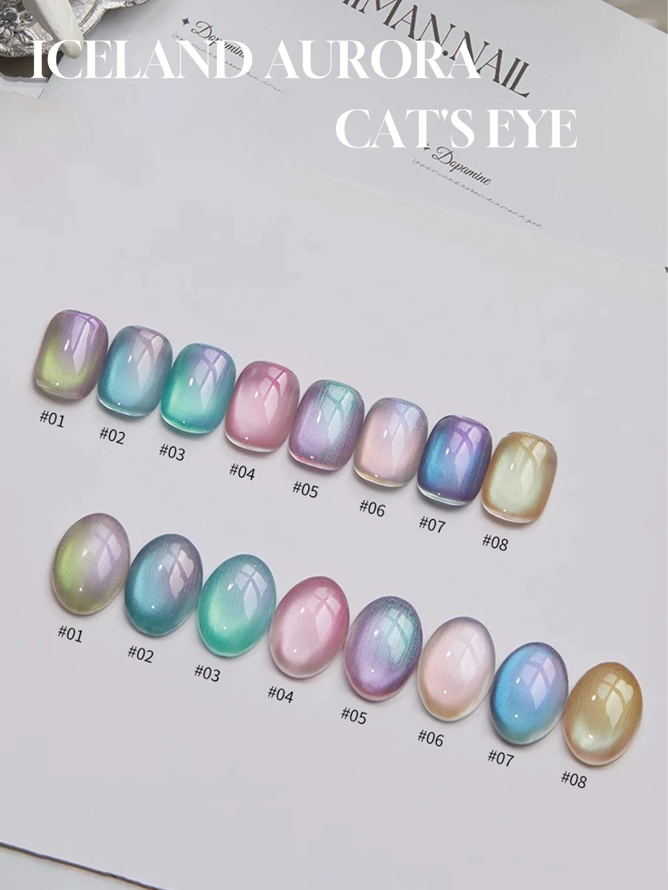 15ml Jesienny Lakier Hybrydowy Aurora Efekt Kociego Oka UV LED do Utwardzania Prezent dla Kobiet Zestaw do Stylizacji Paznokci Codzienne Użytkowanie DIY