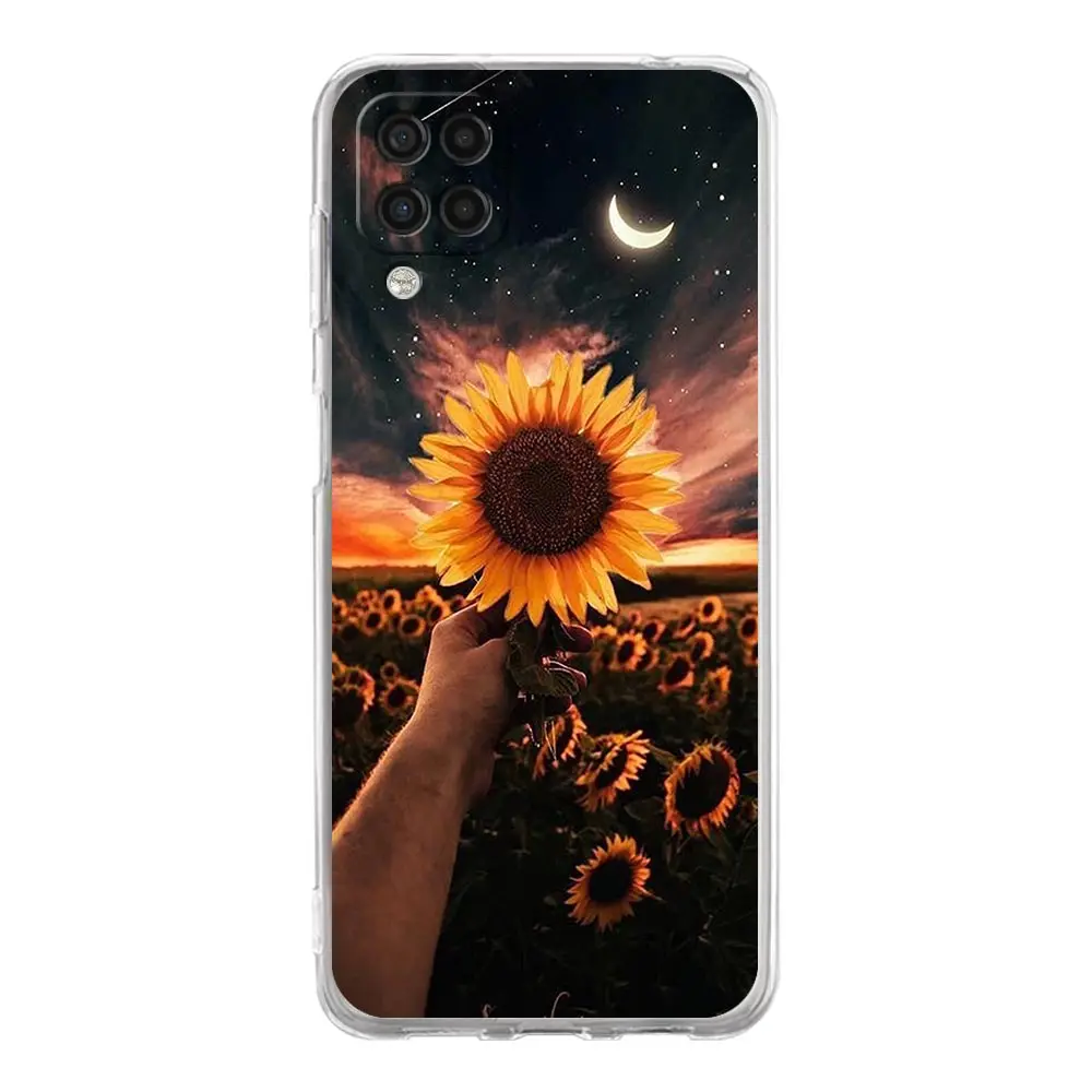 Pretty Sunflower Phone Case For Samsung Galaxy A51 A71 A21S A12 A11 A31 A41 A03S A13 A33 A73 A53 A52 A32 5G A23 Soft Clear Cover