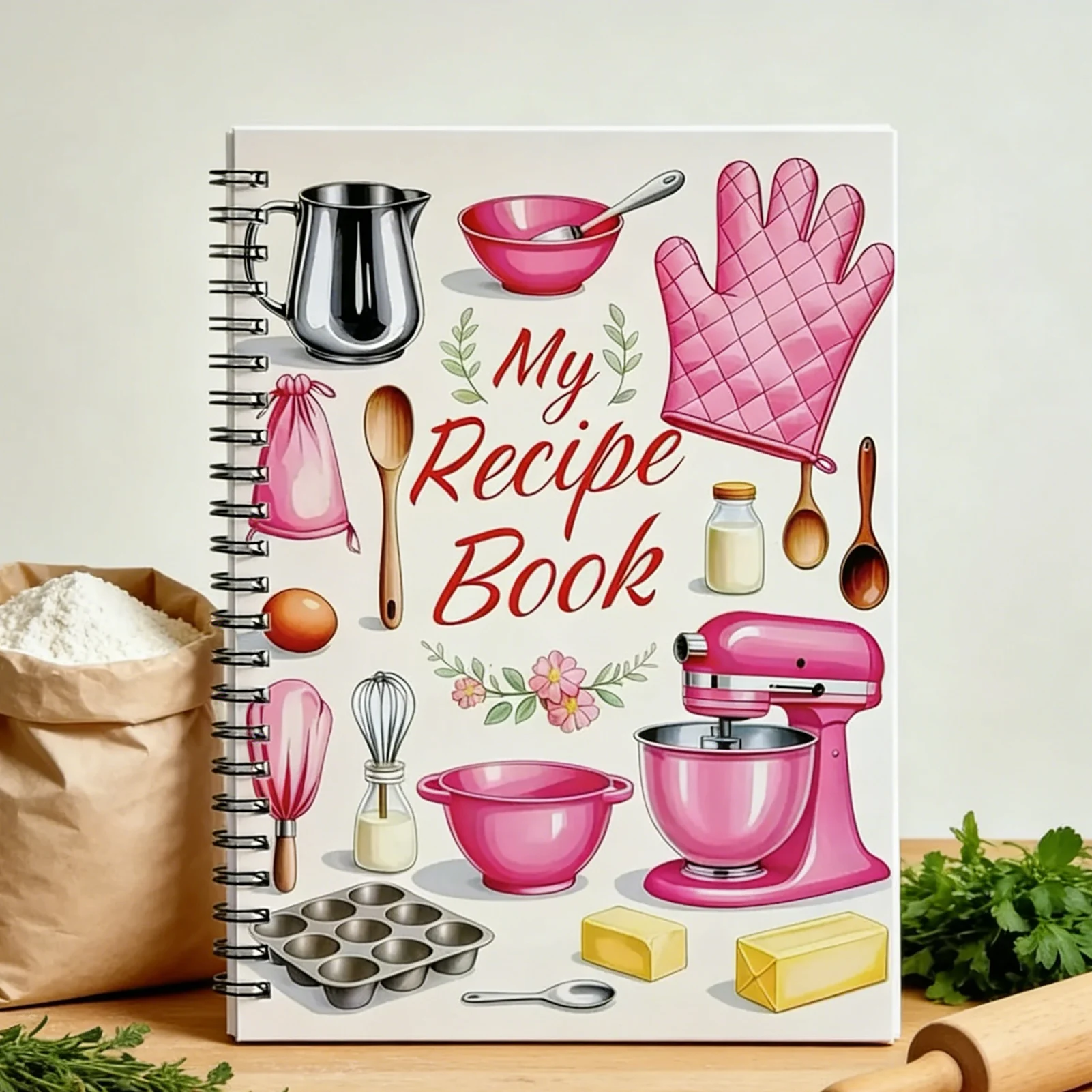 Cartoon Spiral Recipe Notebook Fun Cooking Journal with Durable Binding High Quality Paper for Kitchen Use Gift Idea