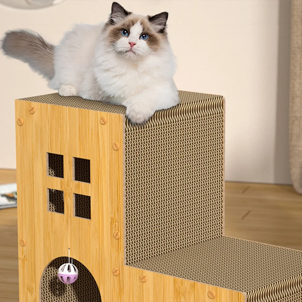 Cardboard Cat Scratcher House For Big Small Cat Funny Large Cardboard Cat House For Small Medium Pets Pet toys Pusheen the cat