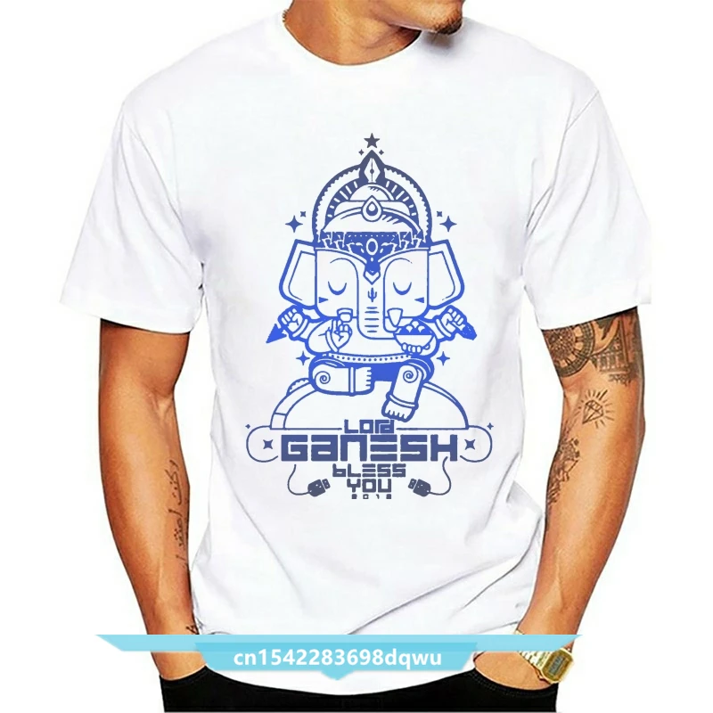 

Men T-shirts Lord Ganesha Bless You T Shirt Printed Summer Short Sleeve Tees Summer Tops New Arrival O-Neck Pure Cotton Tshirt