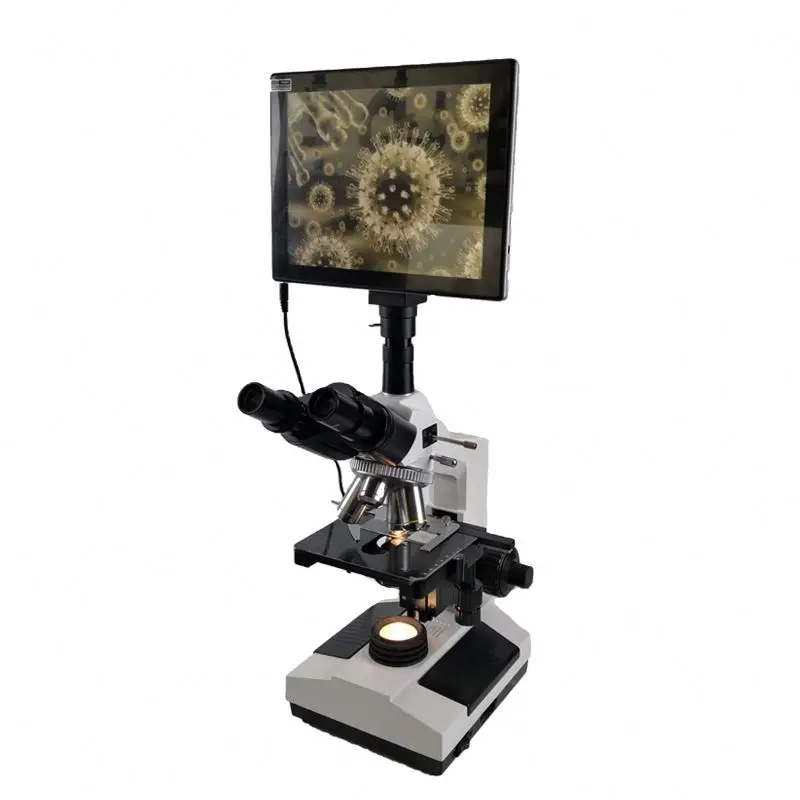 

CD-B129-1 medical lab digital microscope with led/lcd monitor and camera 9.7' LCD trinocular microscope