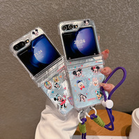 For Samsung ZFlip 6 5 4 3 Cute Cartoon Case for Samsung Galaxy Z Flip4 Flip3 flip5 ZFlip6 PC Cover Mickey Minnie Goofy Pluto