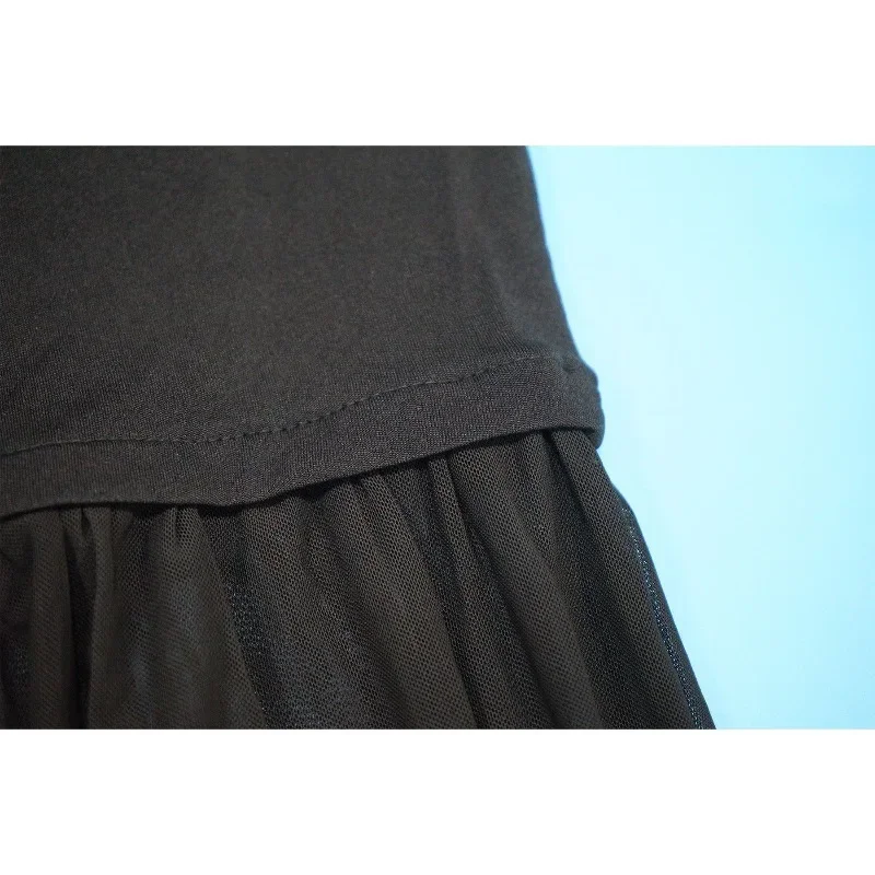 GUWU Damen Sexy rückenfreies Party-Maxikleid, durchsichtiges Netz, Spleißen, einfarbig, schwarz, trägerlos, Clubwear, Ausgehen