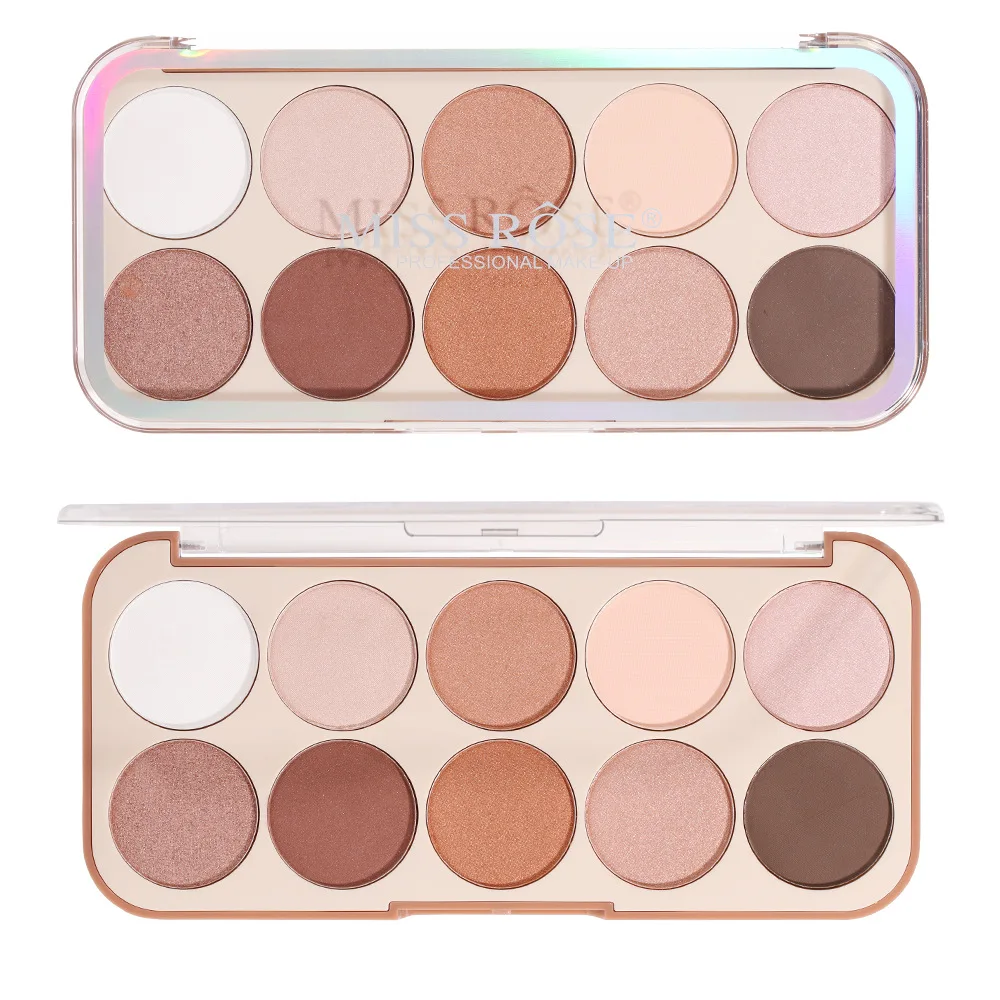 Beauty facial 10 color pearl shimmer, brightening high disc, high gloss and contouring integrated disc set, makeup box for begin