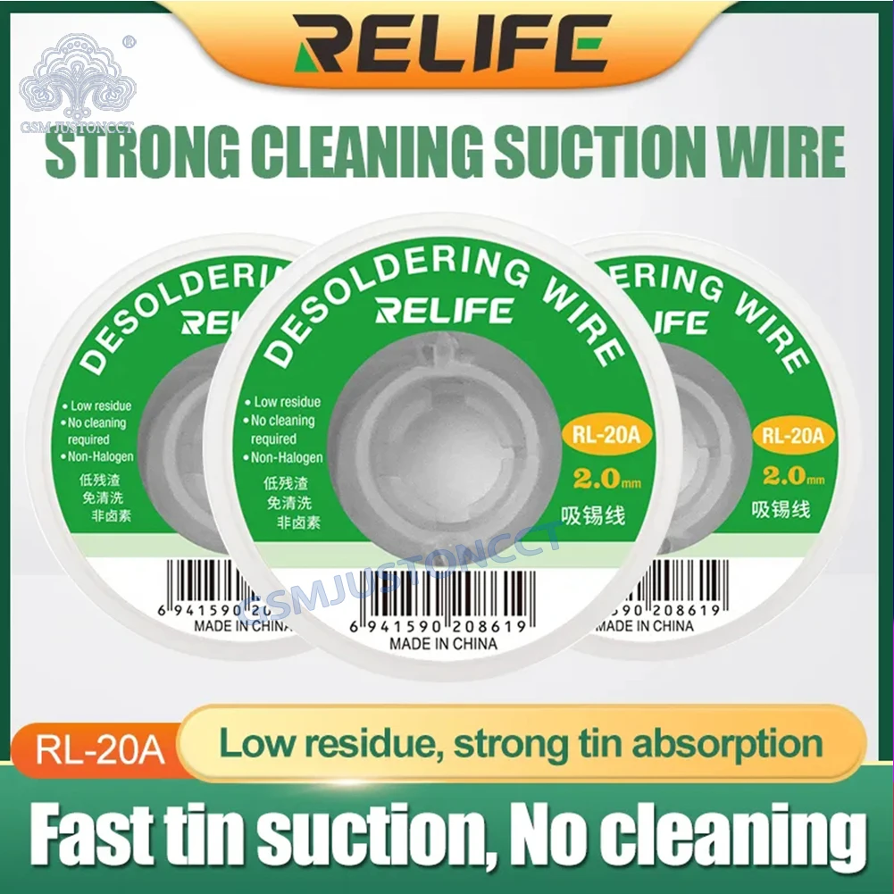 RELIFE RL-20A Tin suction line Efficient tin removal and low residue Strong cleaning Fast soldering Anti-oxidation Soldering