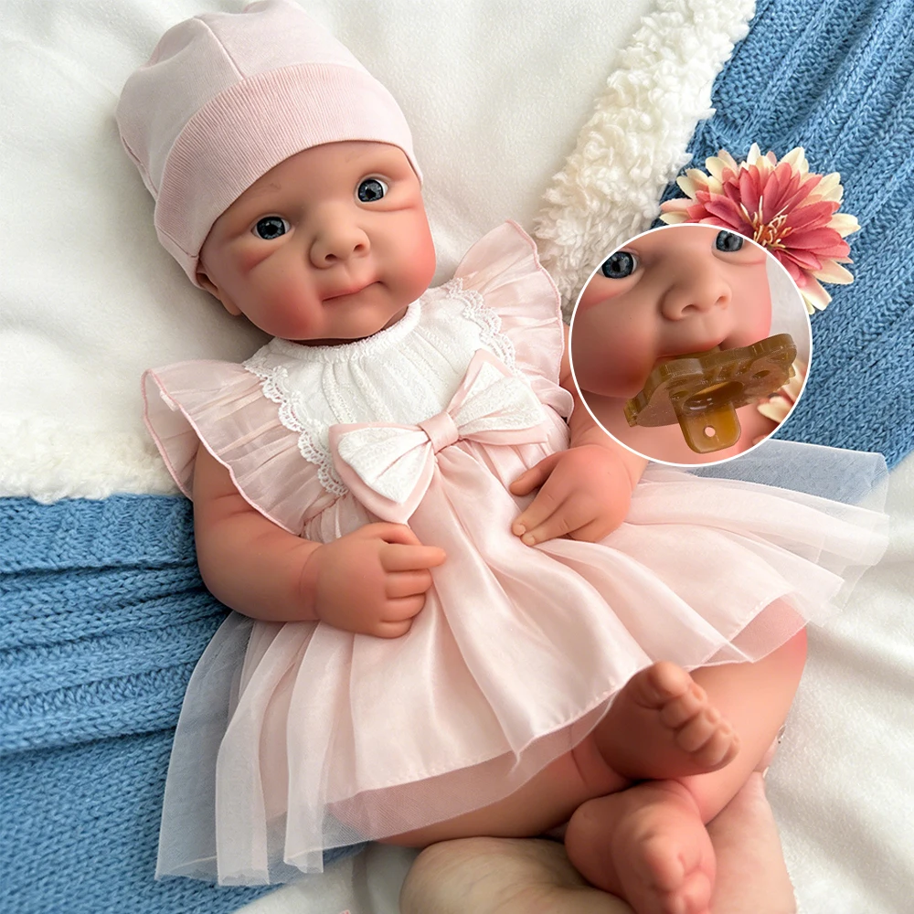 

High Quality 50cm Bettie Can Open Mouth Realistic Silicone Reborn Baby Girl Flexible Washable Art Doll for Advanced Collectors