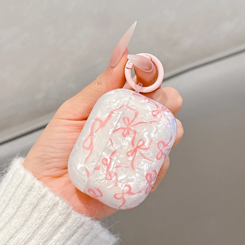 Für Airpods 4 3 2 1 Hülle Niedliches Glitzer-Schleifenmuster Kristall Weiche Klare Kopfhörerabdeckung Für Airpods Pro 2 2. Generation Schutzhülle – Detail 6