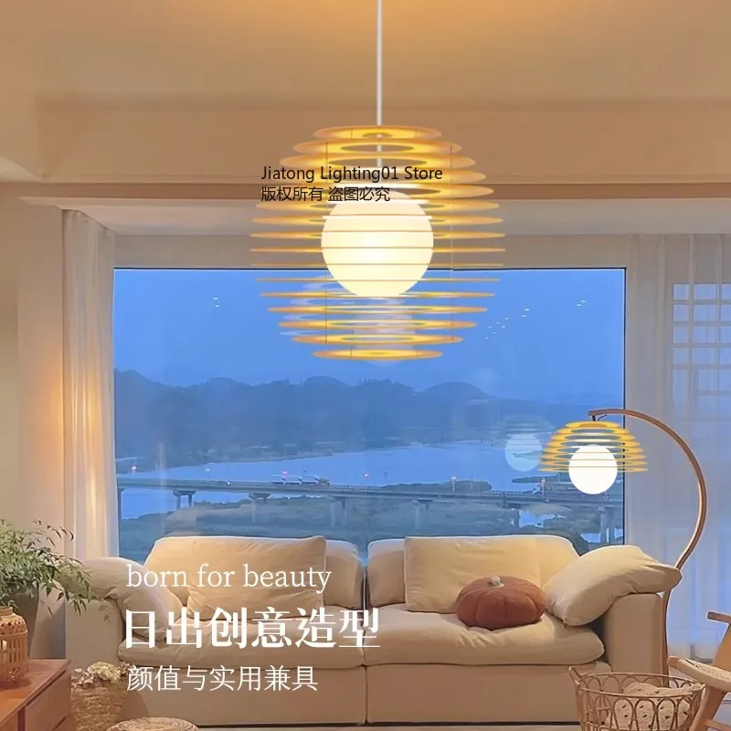 Creative Striped Designer Pendant Light For Dining Room Kitchen Island Bar Cafe Reception Studio Apartment Hanging Lamp Fixture