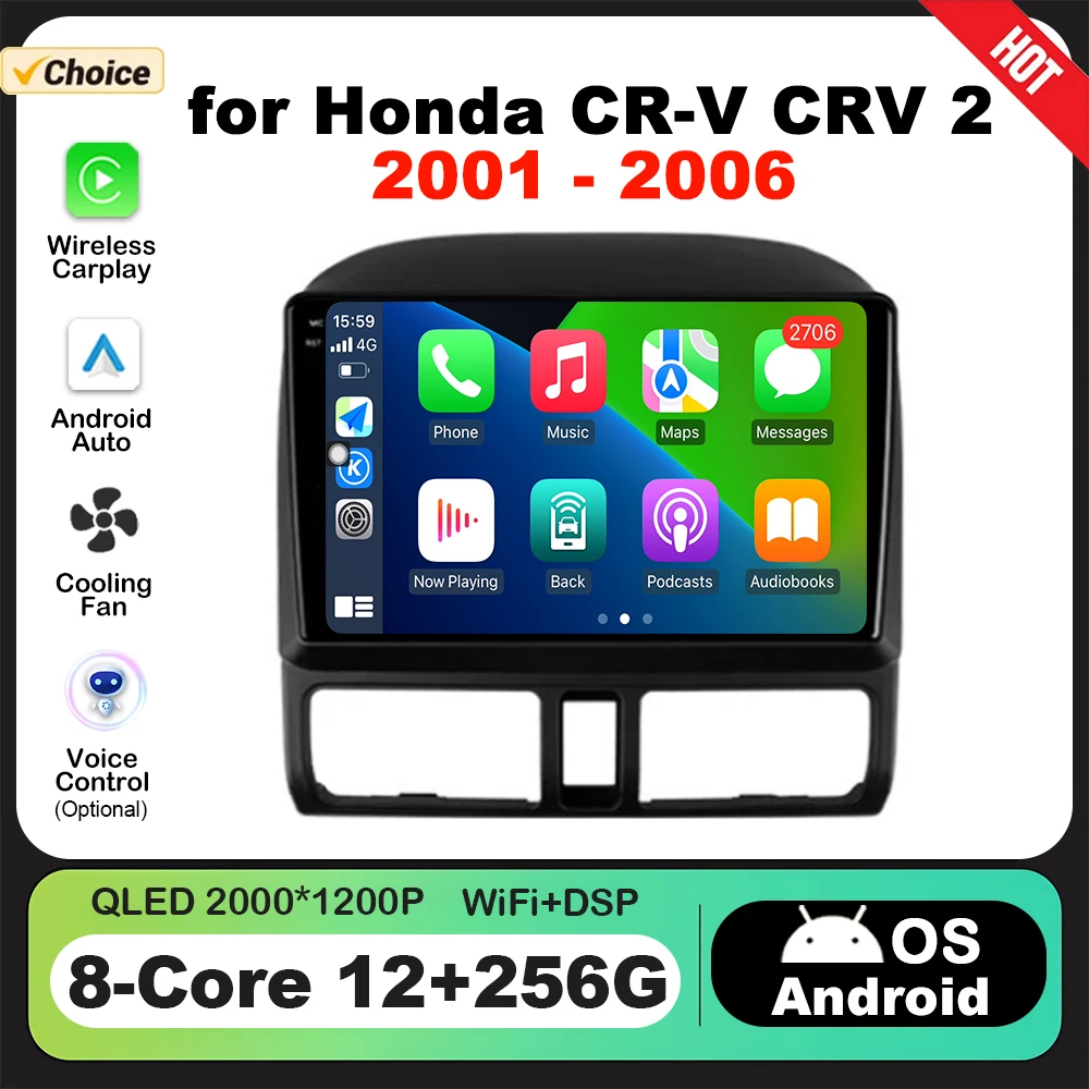 

9 '' Car Multimedia Radio Player for Honda CR-V CRV 2 2001 - 2006 Android OS GPS Navigation Auto Accessories 4G WiFi Bluetooth
