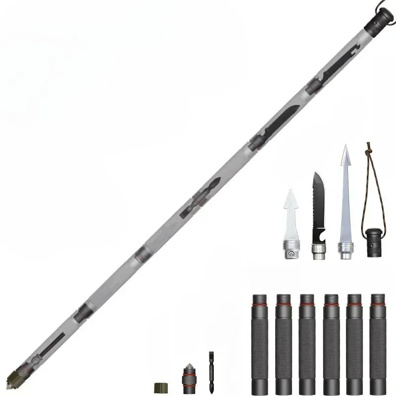 

Multifunction Aluminium Alloy Walking Sticks Outdoor Camping Professional Mountain Climbing Walking Sticks Collapsible Assembled