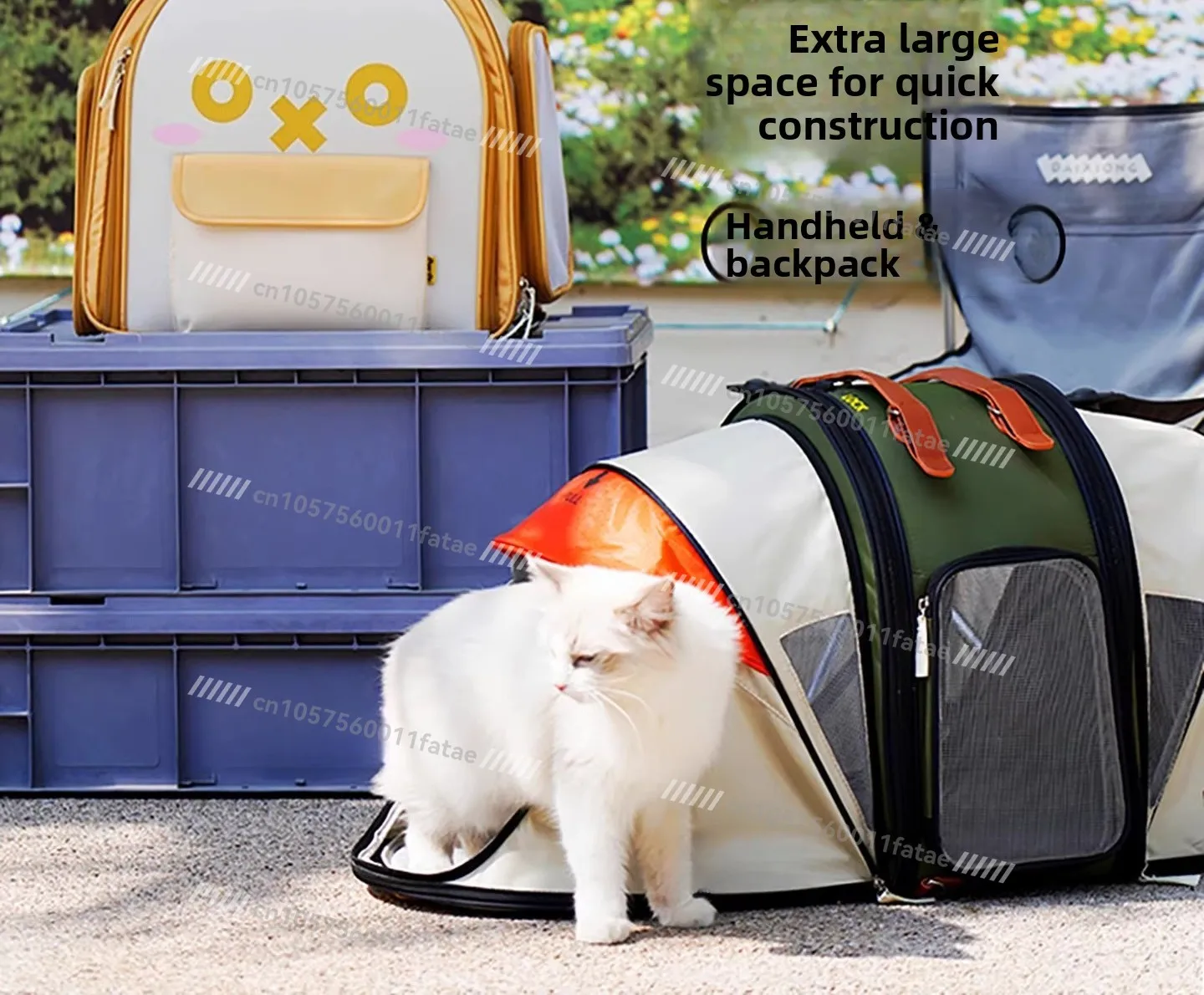 Tent Expansion Bag Cat Nest Large Capacity Dog Cat Bag Portable Breathable Double Shoulder Portable Cat Backpack
