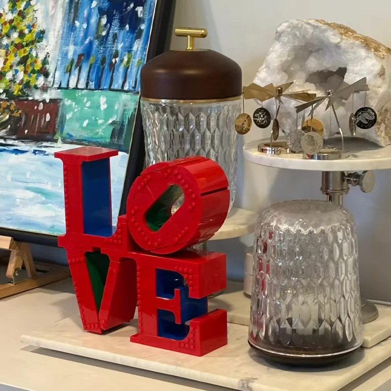 New 791PCS Love Sculpture Art Craft Building Block Set Creative Construction Toys Ideal Valentines Gifts for Girls Bedroom Decor