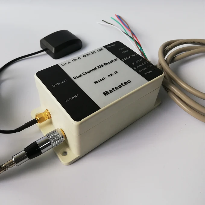 AR-12 Barco marino GPS de doble canal y receptor AIS NMEA0183 RS232 RS422 USB