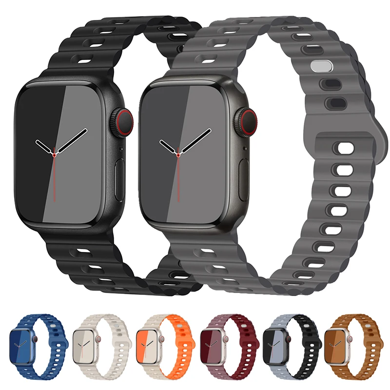 Sport Silicone Straps for Apple watch band 45mm 40mm 46mm 41mm 49mm 42mm 44mm correas bracelet iWatch ultra 2 series 10 9 8 7 SE