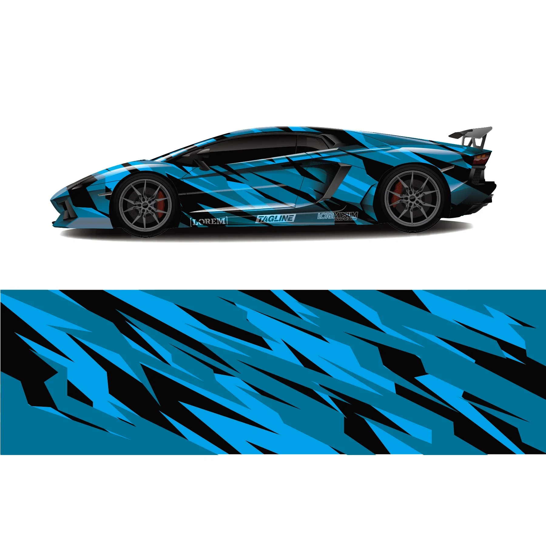 

Blue Racing Car Full Wrap Sticker Car Decal Decorative Cut Body Racing Graphic Decal Vinyl Wrap Modern Design Red Width 60cm