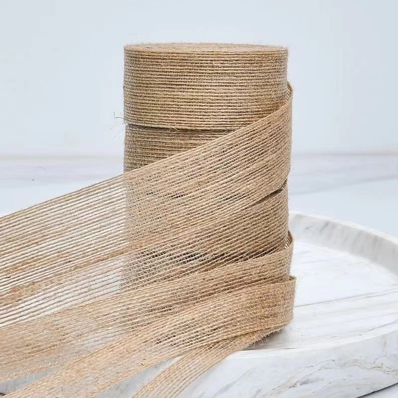 2yards Jute Lace Natural Hemp DIY Home Wedding Party Decors Gift Box Wrapping Burlap Ribbon Tape Handmade Crafts Material