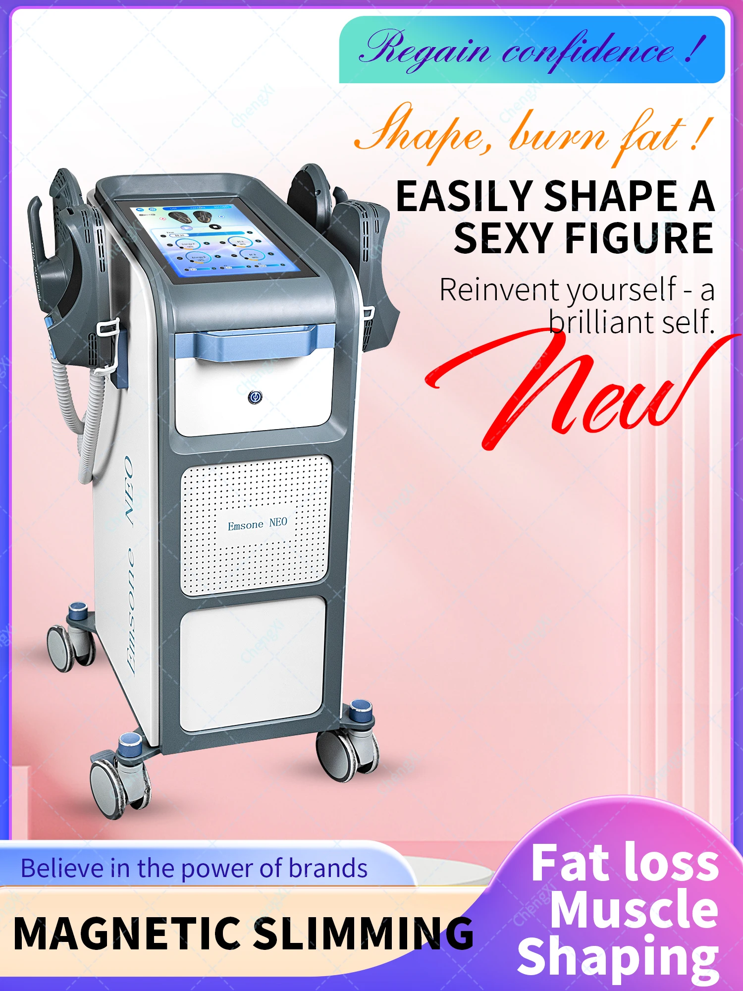 

Portable EMSone NEO 4-processor high-power 2-in-1 slimming machine, used for hip lifting Ems