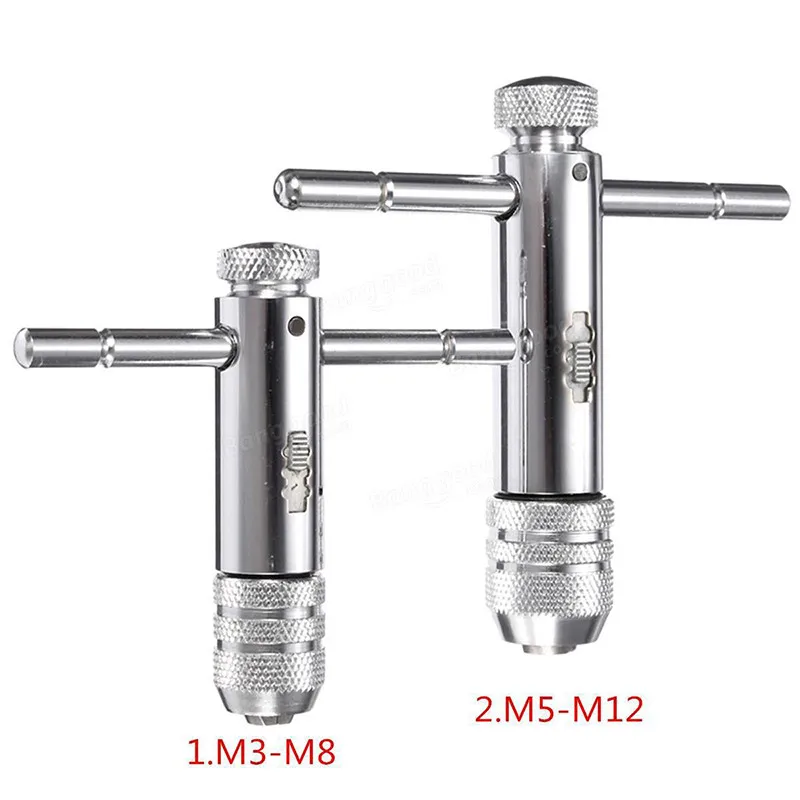 Imagem -04 - T-handle Ratchet Tap Wrench Suporte do Parafuso Macho Rosca Metric Plug Ferramentas Mecânicas Oficina Conjunto de Ferramentas Manuais M5-m12 Ajustável