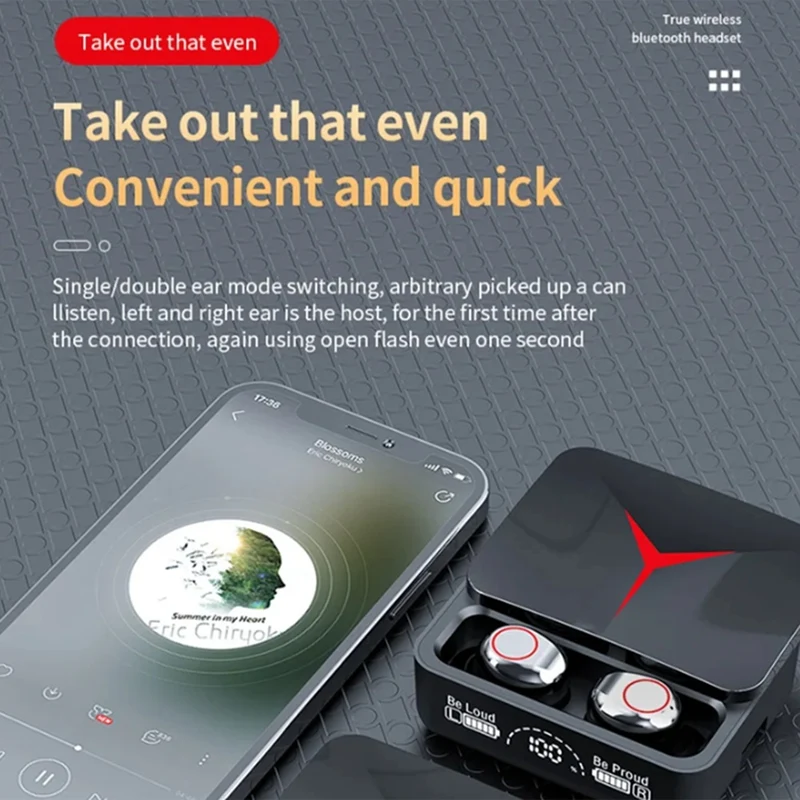 New Wireless Headphones Sliding Cover Gaming Headsets Bluetooth 5.1 Stereo Earbuds Earphones With LED Digital Display, Durable