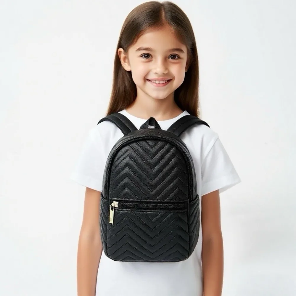 

Простой корейский стиль, треугольный полосатый рюкзак, квадратный элегантный рюкзак из искусственной кожи, однотонная мини-сумка на молнии, подарок