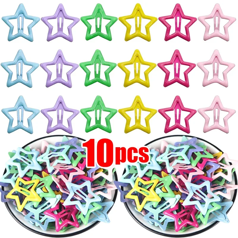 Colorful Y2K Star BB Hair Clips Women Grils Cute Metal Star Hairpins Side Barrettes Hair Grip Hair Accessories Headwear