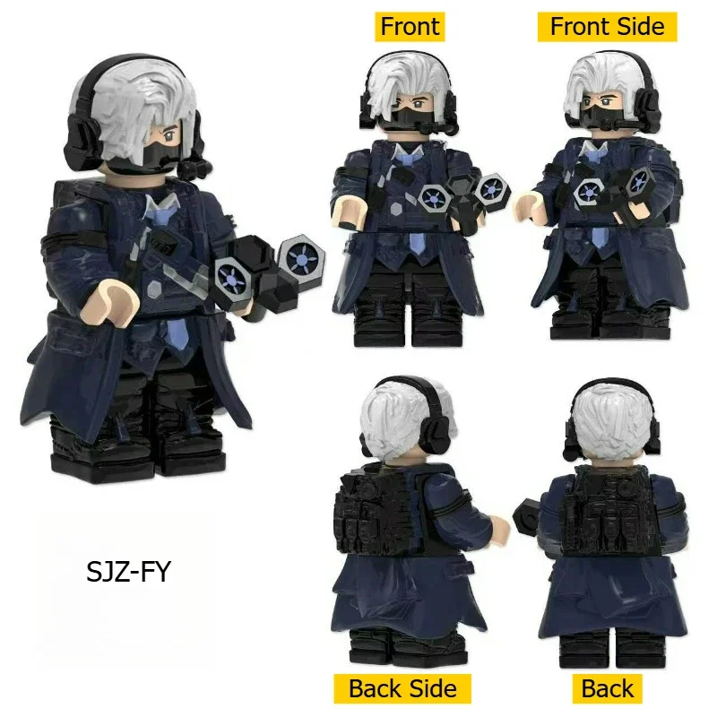Figurenmodell als Schreibtischdekoration, Mini-Agent DIY-Montage-Spielzeug, Tintenwasch-Wolkenmuster Militärstil-Soldaten-Bausteine