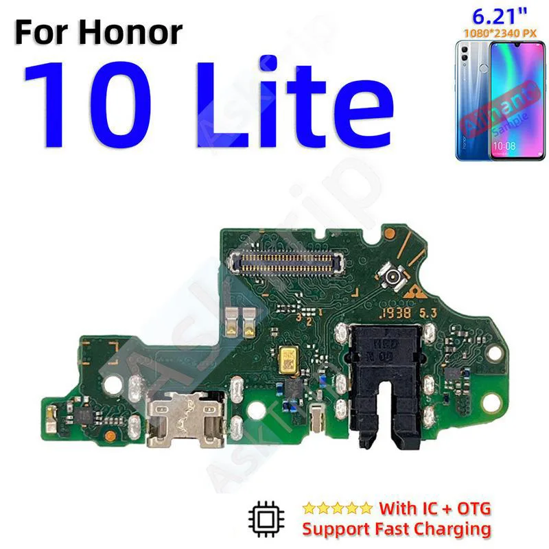 Aiinant For Huawei Honor 10 20 View Note 10 V10 10x Lite Bottom Charging USB Date Dock Microphone Charger Flex Cable Phone Part