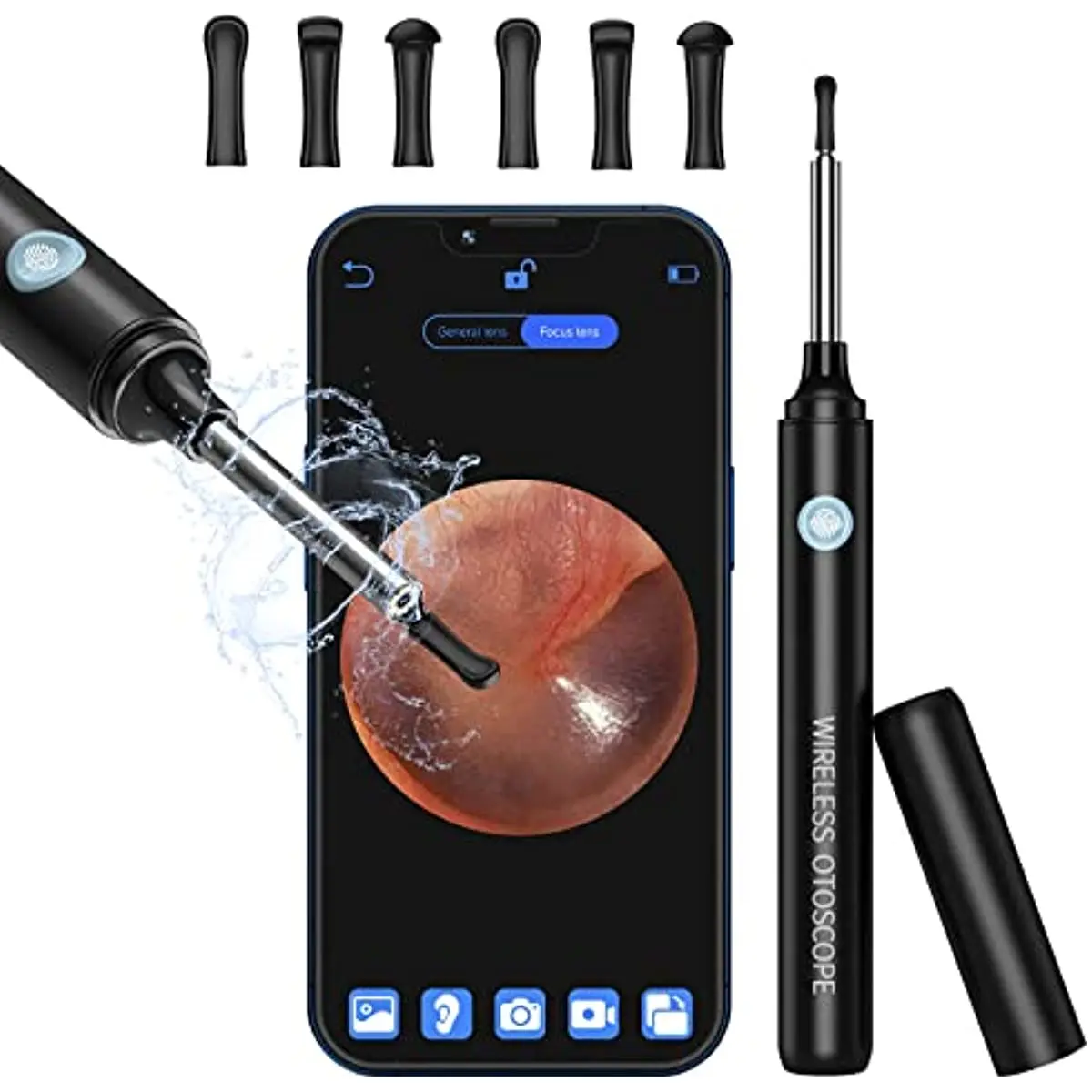 

Ear Wax Removal Ear Cleaner with 1296P HD and 3.5mm Camera, Ear wax Removal Camera with 6 LED Lights, Endoscope for Man, Pets