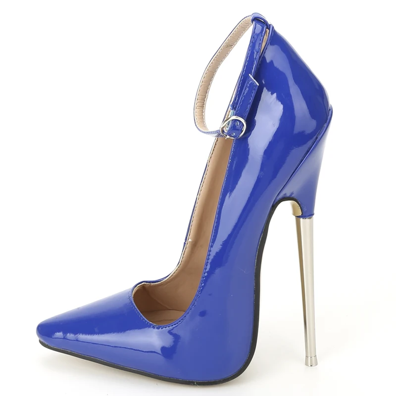 Picture 5: JIALUOWEI 7inch Stiletto Spike Metal High Heel Sharp Toe Ankle Wrap Shoes Size5-15