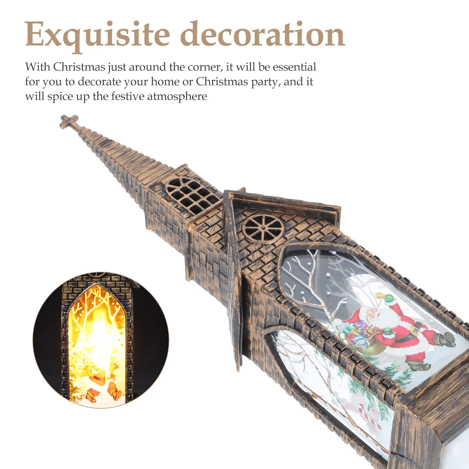 

1Pcs Christmas Night Light LED Luminous Decor Small House Adornment Desktop Castle Decor for Holiday Party Atmosphere