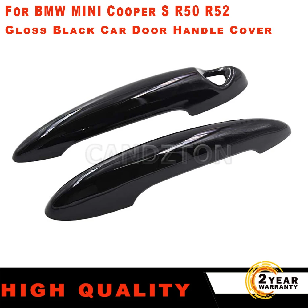 Cubierta de manija de puerta de coche de fibra de carbono para BMW MINI Cooper S R50, R52, R53, R55, R56, R57, R58, R59, R61, negro brillante