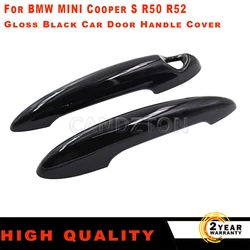 Para bmw mini cooper s r50 r52 r53 r55 r56 r57 r58 r59 r61 preto brilhante ou fibra de carbono maçaneta da porta do carro capa peças de automóvel