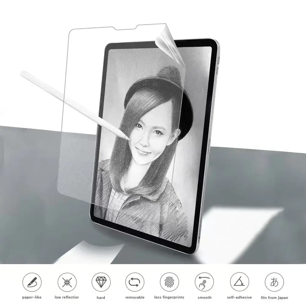 1PCS No Slip Writing Paper Feel Screen Guard For iPad Pro 11 13 M4 M5 iPad 12.9（2015-2022）Air 11 13inch Drawing Tablet Accessory