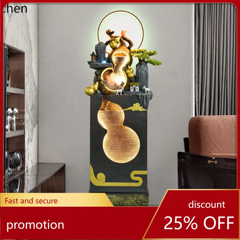 

HXL Gourd Water Flowing Ornament Rockery Fountain Home Garden Office Decoration