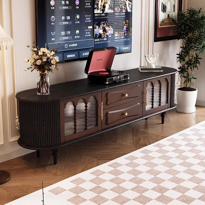 Minimalist Retro Tv Stands Living Room Storage Organizer Designer Wood Drawers Tv Table Display Luxury Muebles Home Furniture