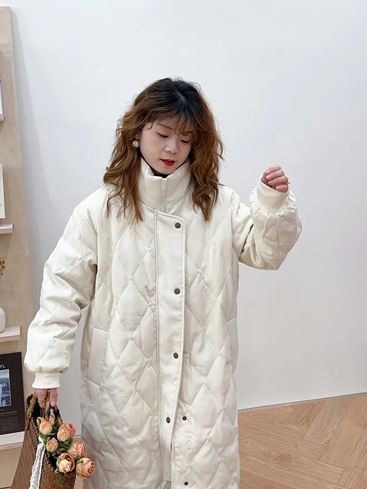 

Scorpion in Water Bottle Winter Vintage Corduroy Stand Collar down Jaet Warm Aosphere Single Button White Du down Coat