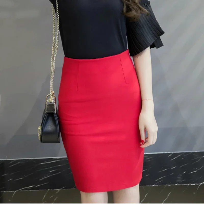 Women Skirt Solid Slim Sexy Pencil Skirt Fashion 2024 Elegant High Waist Skirts Womens Mini Skirt A560