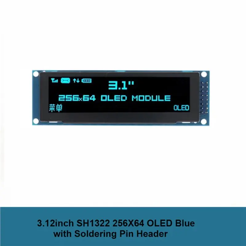 【PHONE ACCESSORY】2Pcs 3.12 Inch OLED Display 256X64 SSD1322 Driver Graphic LCD Module Parallel/SPI Soldering Pin For