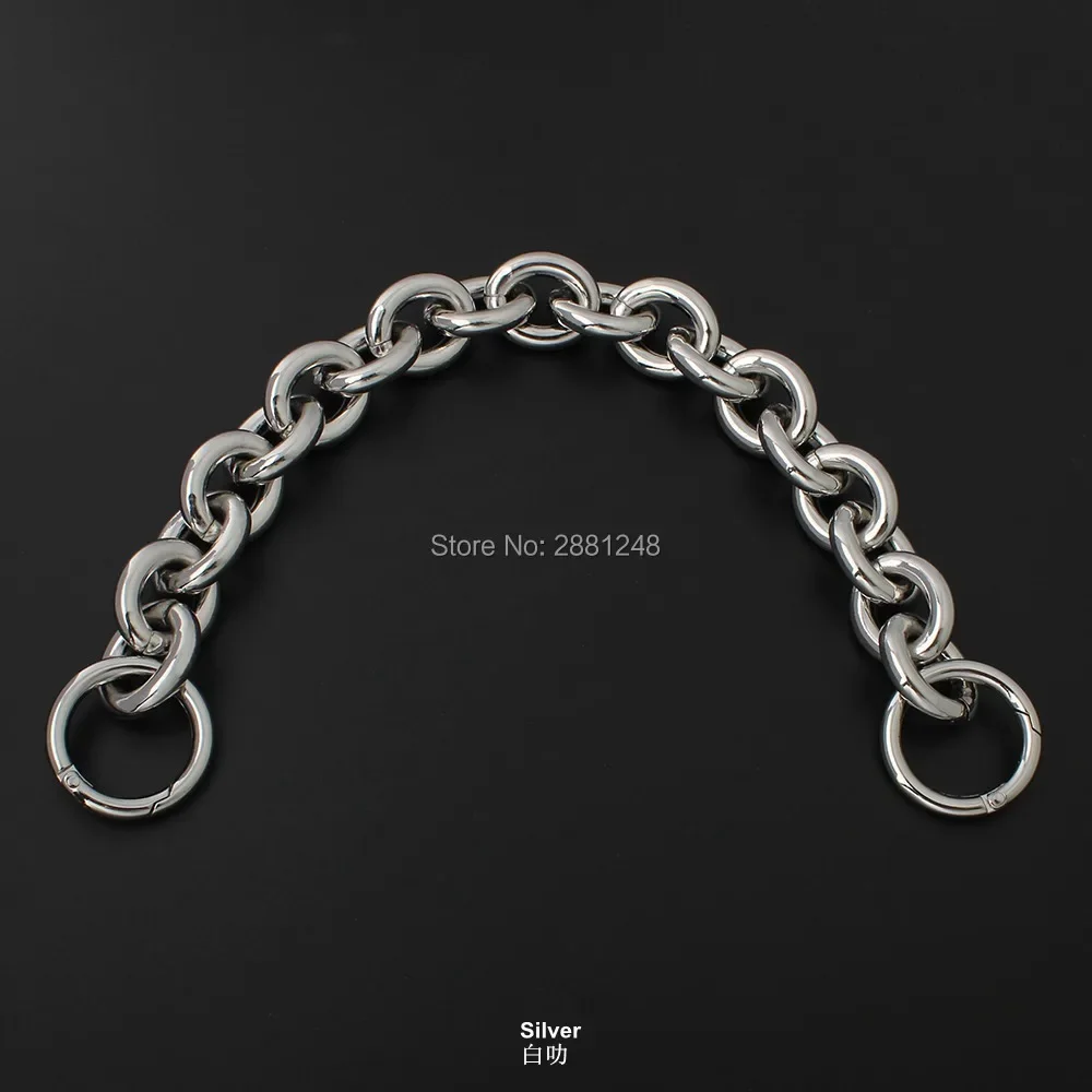 1PC 24MM Thick Round Aluminum Chain With Spring Ring Light Weight Bags Strap Bag Handles Chain For Bag Accessory Handbags Straps