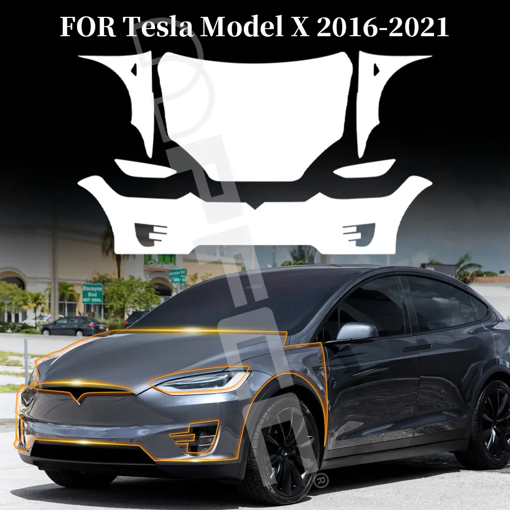 

For Tesla Model X 2016-2021 9Mil TPU Paint Protection Film Anti-Scratch Clear Bra Car Body Pre-cut PPF Resistant Invisible Cover