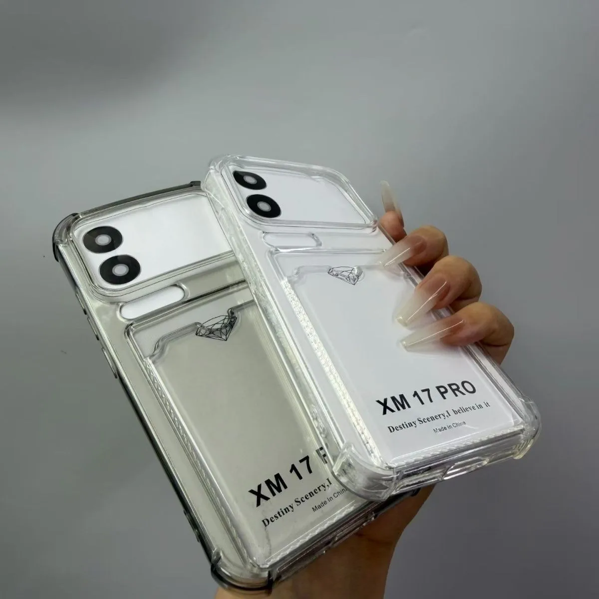 Étui de téléphone de luxe souple et transparent avec porte-cartes pour Xiaomi 17 Pro Max 17 Pro 17 15 Poco X7 X6 X6 Pro M6 Pro, coque antichoc