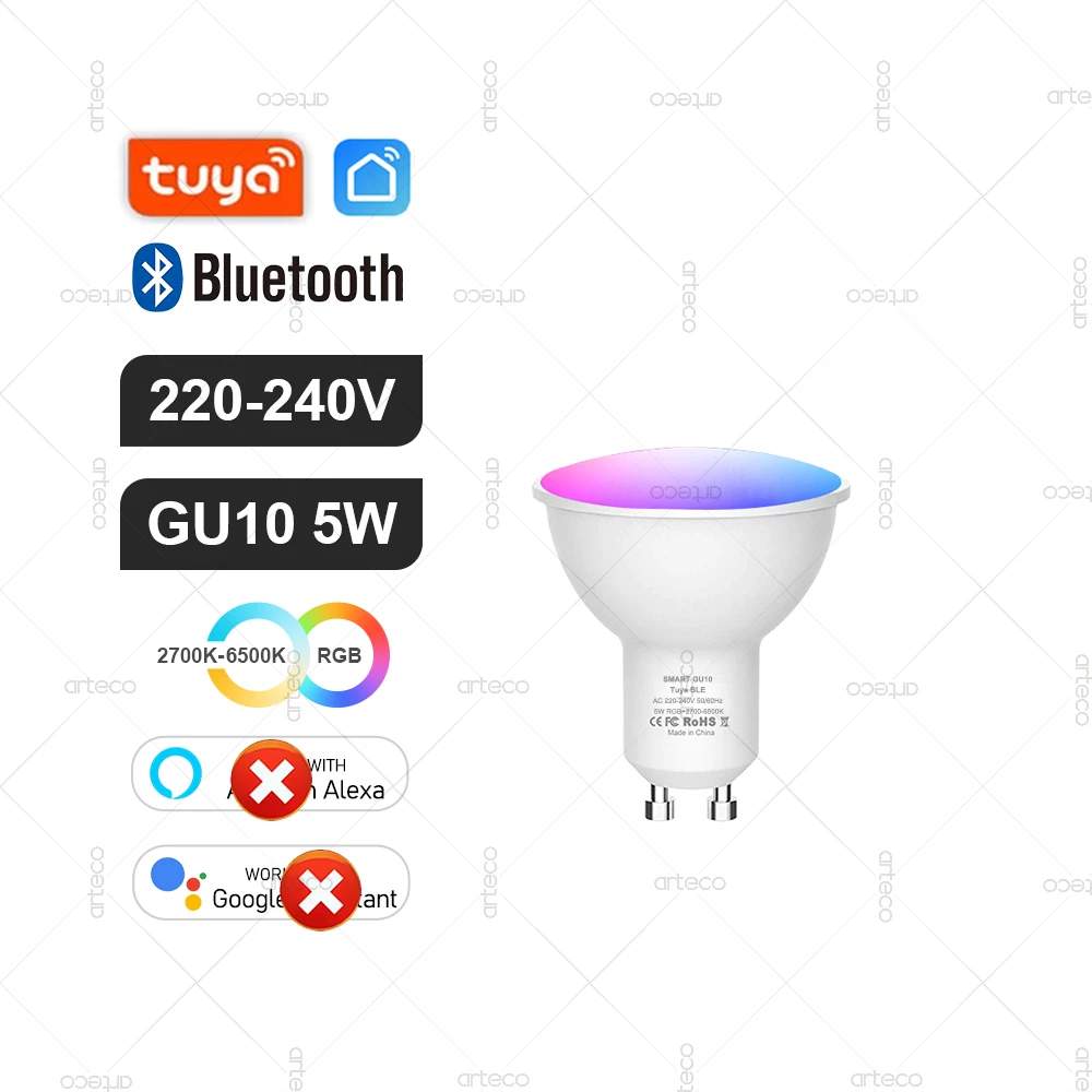 Tuya E27 GU10 E14 Lamp WiFi Zigbee Bluetooth, Dimbare Smart LED Lamp 2700-6500 K RGBCW, LED Gloeilamp Werk Met Alexa Google Thuis