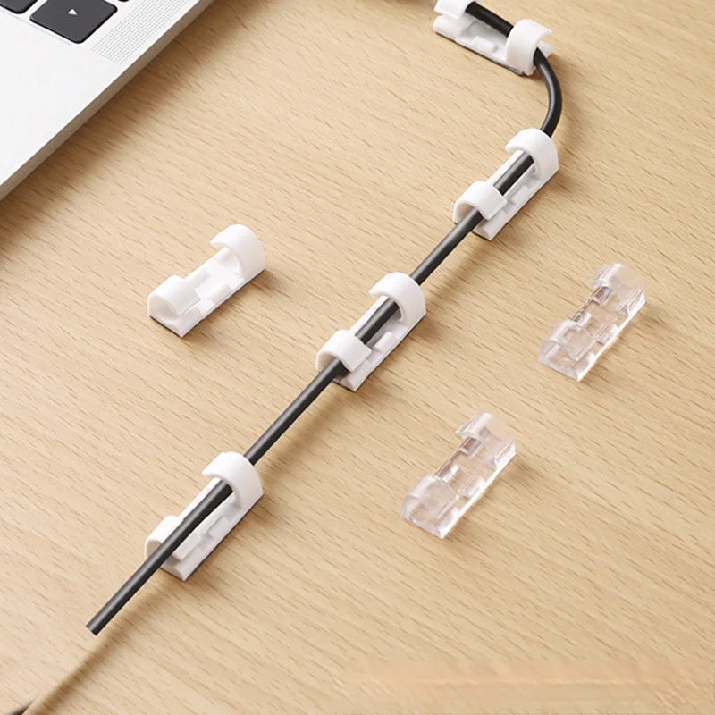 20Pcs Cable Organizers - Self-adhesive Fixing Clip for Computer USB Data Cable Office Wiring Accessories Network Cable Holder