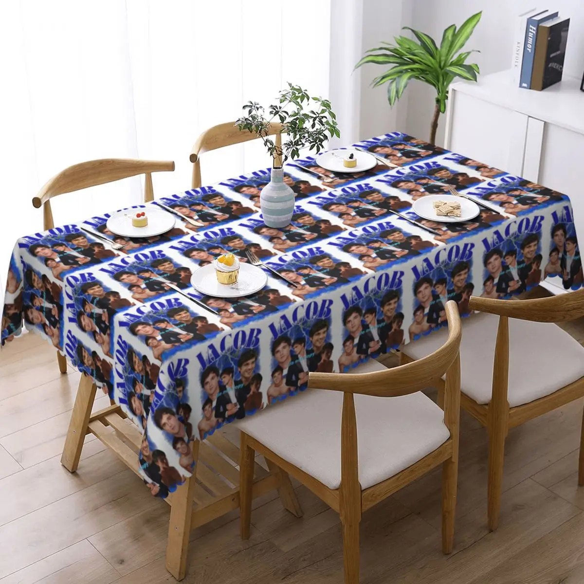 Jacob Elordi Australian Actor Customized Rectangular Tablecloth Waterproof Table Cover for Dining Events Table Cloth
