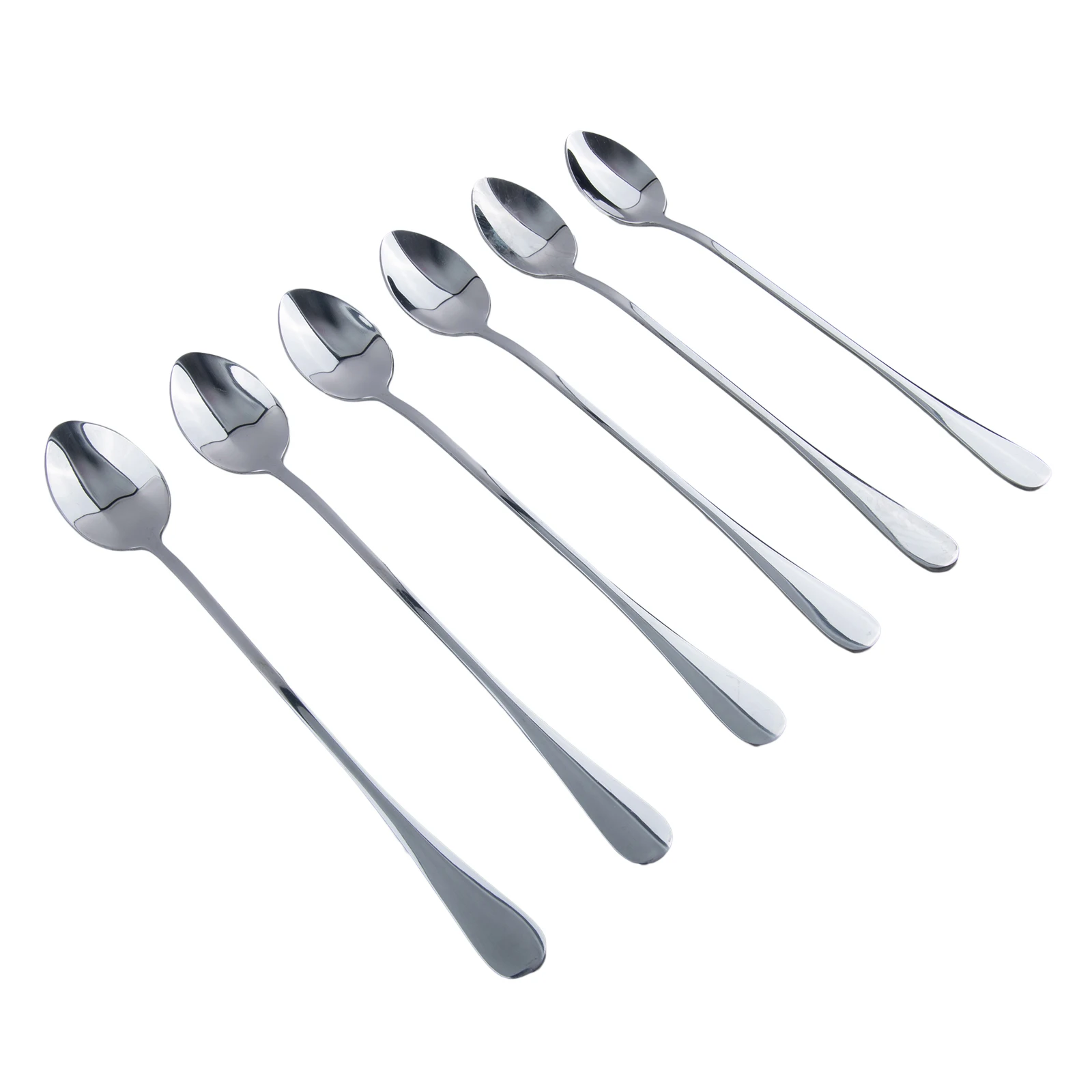 Juego de 6 cucharas de acero inoxidable para el hogar, para helado, té, café, sopa, Chile, raviolis, estofado de cereales y servicio de postre