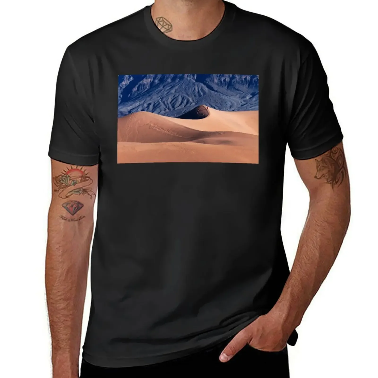 Sunrise over Mesquite Flat Sand Dunes T-Shirt custom t shirt man clothes animal prinfor boys designer t shirt men