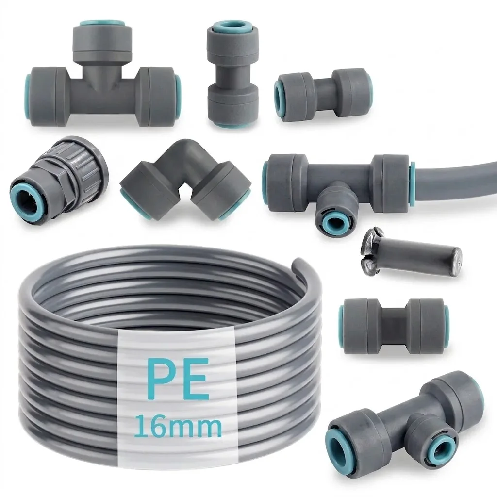 Watering Tubing Joints OD 12mm PE Hose Irrigation Connector Garden Drip System Fittings Tee Straight Elbow Pipe Repair Adaptee